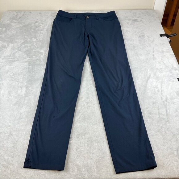Lululemon ABC Pant True Navy  37" Men's Size 34 Waist M5468T Style Number - Picture 14 of 16